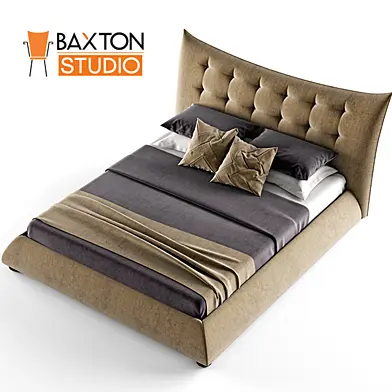 Baxton Studio Marguerite Dark Beige Linen Modern Platform Bed, Queen