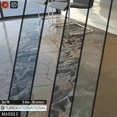 TUREX INTERNATIONAL Marble Tiles Set 70