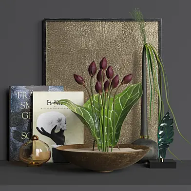 Flower tulips decor set