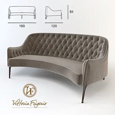 Софа Poggi.Small sofa bergere capitone