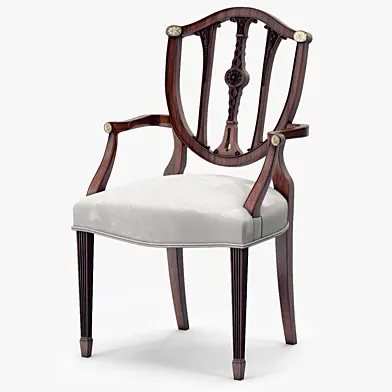 Theodore Alexander Palmerstones Brass Rosette Dinner ArmChair