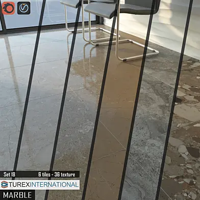 TUREX INTERNATIONAL Marble Tiles Set 18