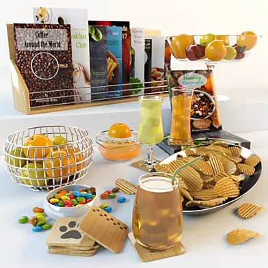 Decoration With Fruits, Drinks & Snacks