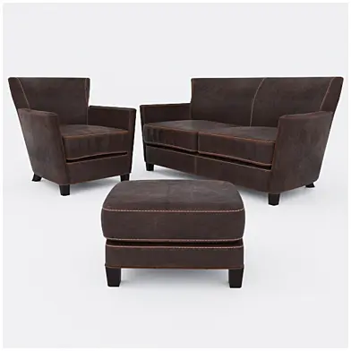 Набор мебели  Briarwood Leather Loveseat от   Crate&Barrel