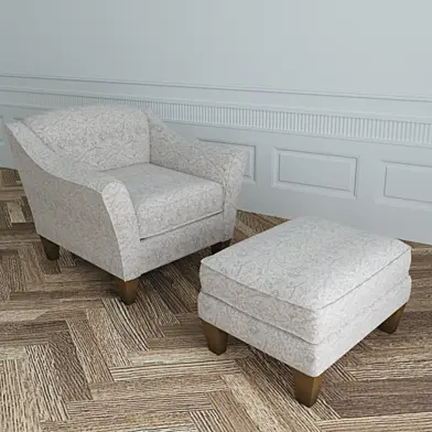 La Z Boy Demi Armchair and Pouf