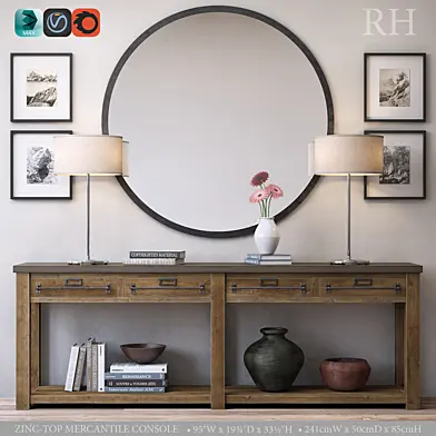 ZINC-TOP MERCANTILE CONSOLE