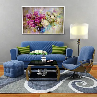 Set –Sofa,Chair ,Table,Carpet.