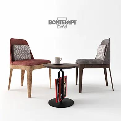 Стулья и столик с декором Bontempi Alfred & Margot
