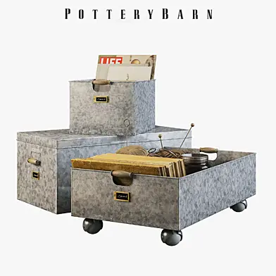 pottery barn galvanized storage baskets