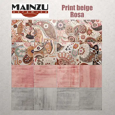 Mainzu Verona Print Beige Rosa