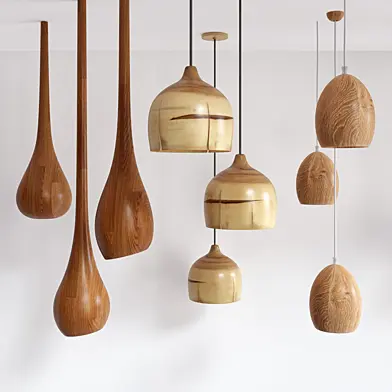 Wooden lamps set1