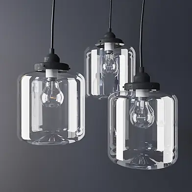 3-Jar Glass Chandelier