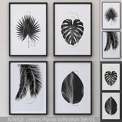 Letters Plants Framed Set-01