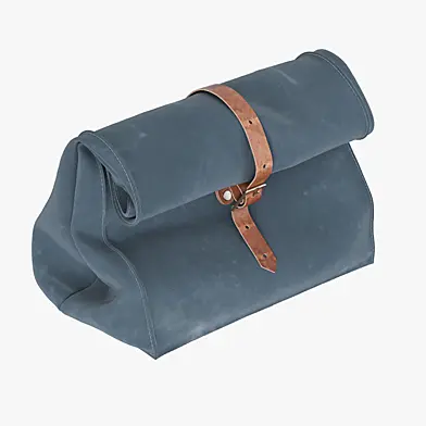 Charcoal Gray Waxed Canvas Lunch Bag