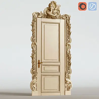 Дворцовая дверь барокко с резным наличником.Classic interior door
