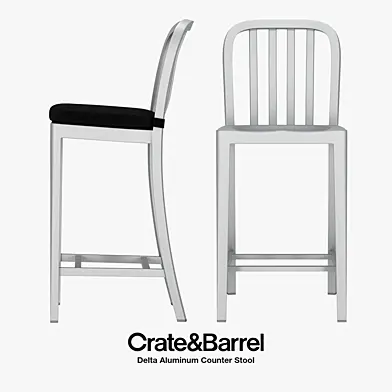 Crate & Barrel - Delta Aluminum Counter Stool