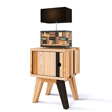 Teak house bedside