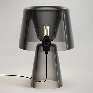 John Lewis Large Glass Table Lamp Smoke