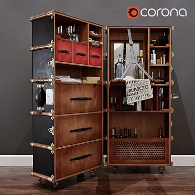 Сервант Authentic Models Stateroom Bar Victorian Travel Trunk