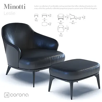 Minotti Leslie_armchair&ottoman