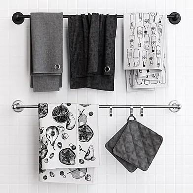 Zara Grey Towels on Railing