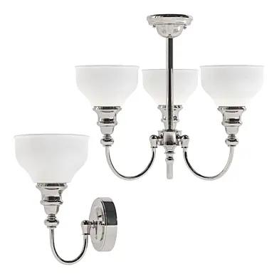 GLASS & CHROME 3 LIGHT FITTING IP44