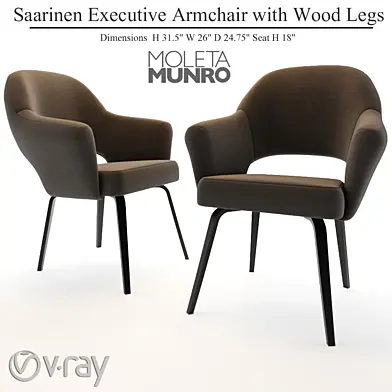 Saarinen Executive Armchair with Wood Legs