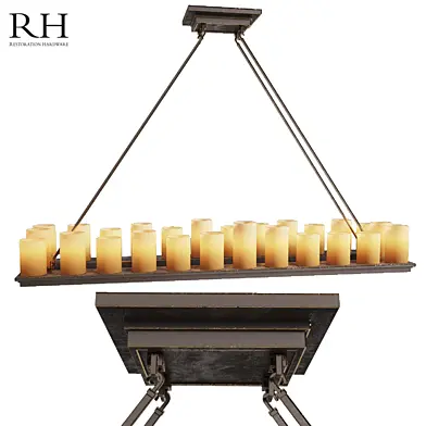 PILLAR CANDLE RECTANGULAR CHANDELIER