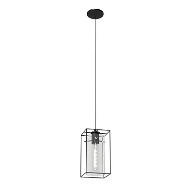 49495 Подвес LONCINO, 1x60W (E27), сталь, черный/дымчатое стекло