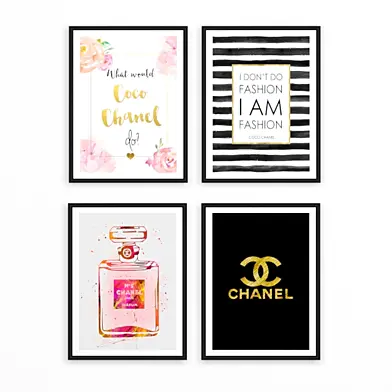 Постеры Коко Шанель - I am fashion, Coco Chanel, Chanel №5, Chanel gold.