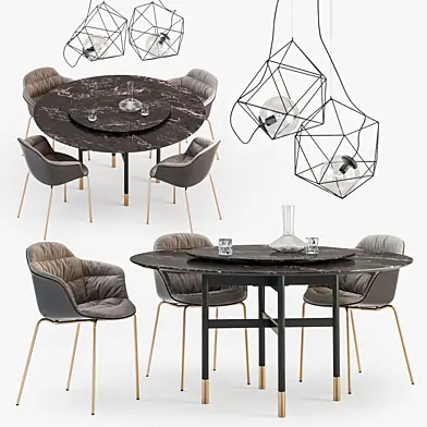 Bontempi Glamour table Mood chair set