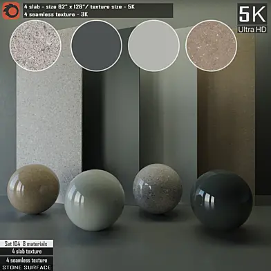 Stone Slab & Seamless texture Set 104