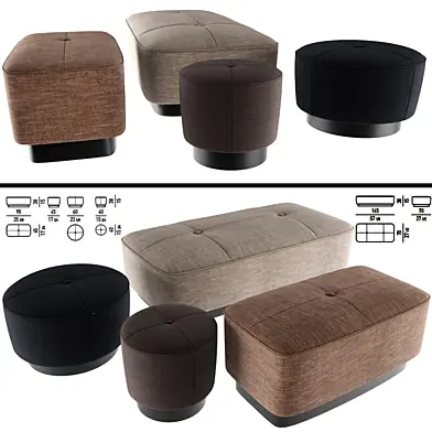 Minnoti Jacques Poufs In Fabric