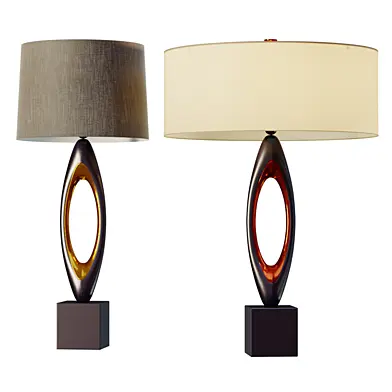 Elegant Sculptural Open Oval Console Lamp