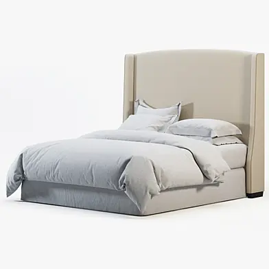 RH WARNER FABRIC HEADBOARD WITH NAILHEADS