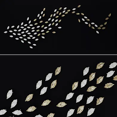 Wall decor golden leafs