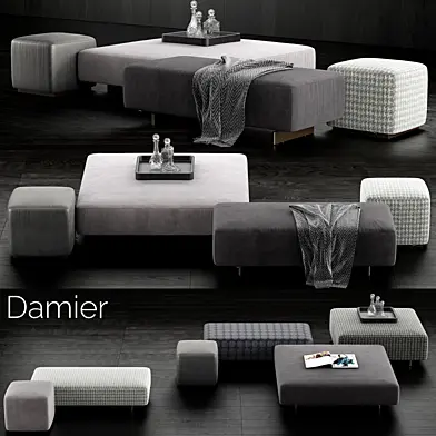 Minotti Damier Ottomans
