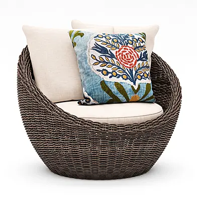 TORREY ALL-WEATHER WICKER PAPASAN CHAIR, ESPRESSO