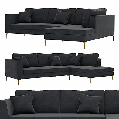 Velvet Edlyn Right Corner Sofa