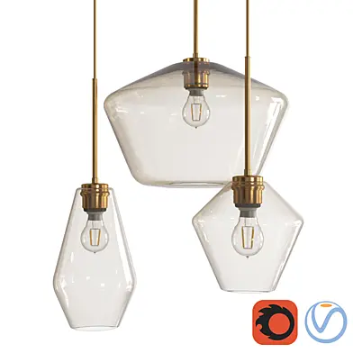 Sculptural Glass Geo champagne