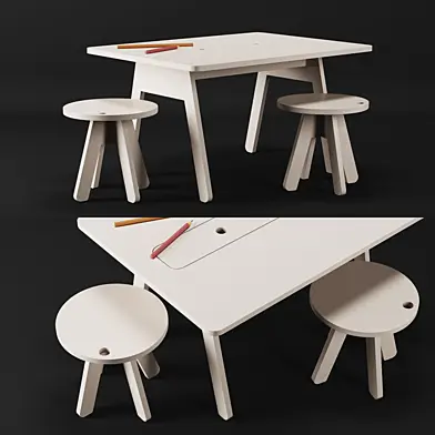 Kutikai Peekaboo Desk and Chairs