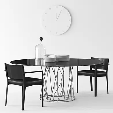 Porro Synapsis table and Como chair
