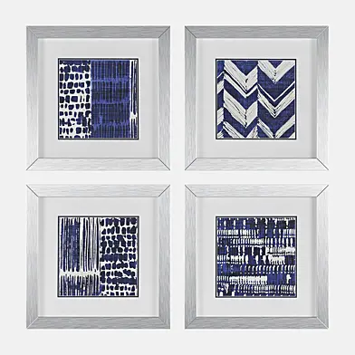 Indigo Batik Framed Graphic Art Set by Propac Images