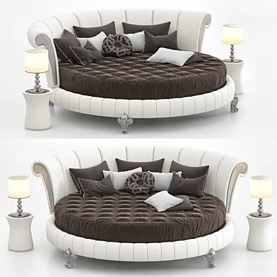 Purple velvet round bed