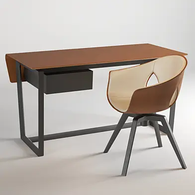 Стол+ стул Poltrona Frau Ginger Armchair & Fred Table