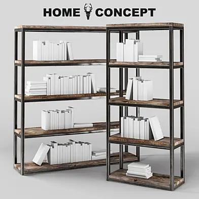 OM Широкий и узкий стеллажи Аксель, Axel Double and Single Bookcases