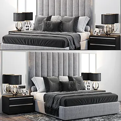 RH Modena Vertical Channel Panel Fabric Platform Bed