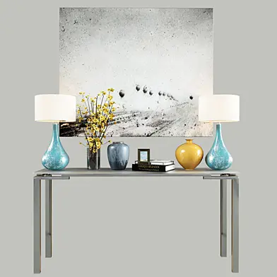 Steel & glass console