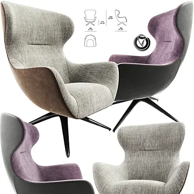 Poliform Mad Joker Revolving or Four-Leg Armchair
