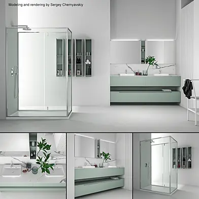 Bathroom furniture set Gold